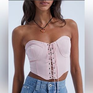 PacSun Lace Up Denim Corset Top 🎀